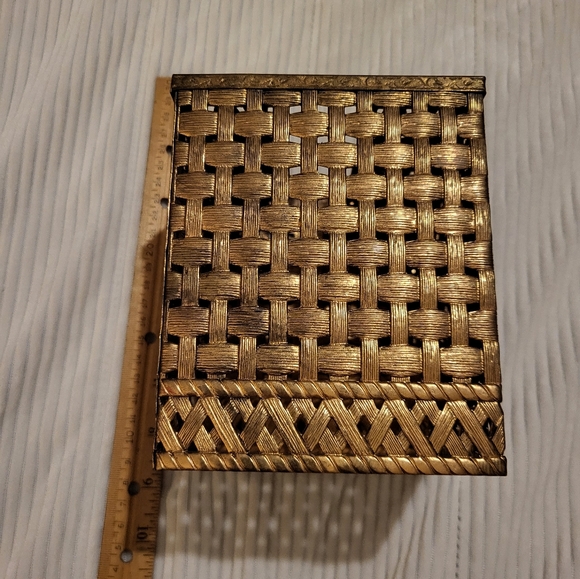 Golden Brass Tissue Box Cover, bed bath and beyond - Picture 4 of 12